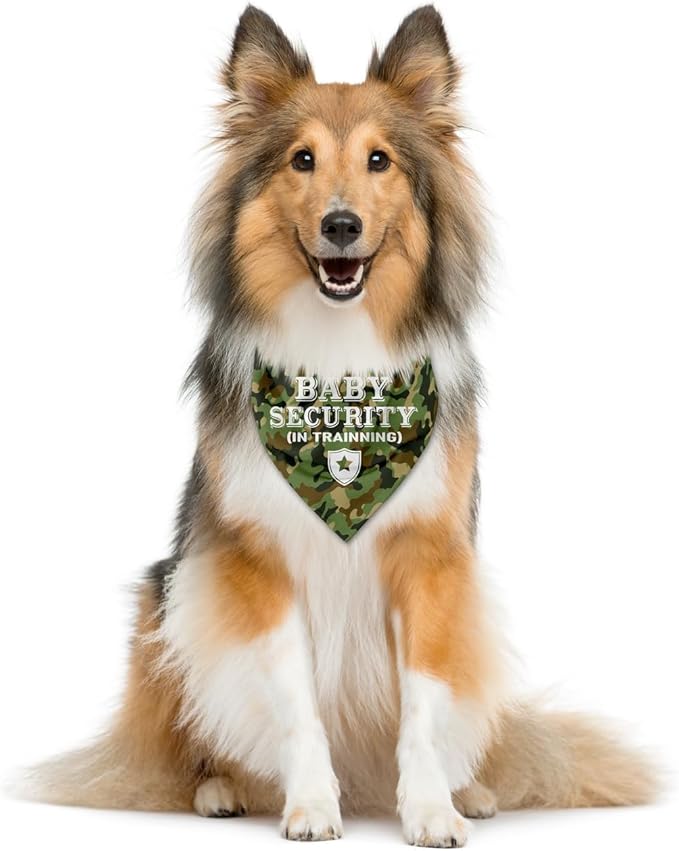 Baby Security in Training Dog Bandana, Dog Bandana, Camouflage Dog Scarf Accessories, Pet Dog Triangle Scarf, Dog Bandana Pet Scarf, Dog Bandana for Small Medium Large Dogs, Gift for Dog Lover (B11)