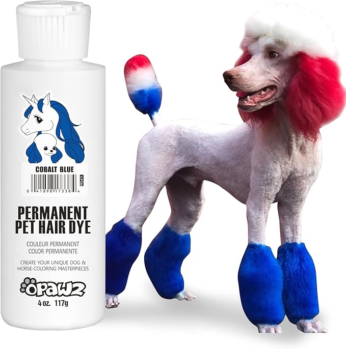 OPAWZ Permanent Dog Hair Dye, Pet Hair Dye Safely Used by Grooming Salons for a Decade, Pet Safe Dye Lasts Over 20 Washes, Bright Color for Dogs and Horses (Cobalt Blue)