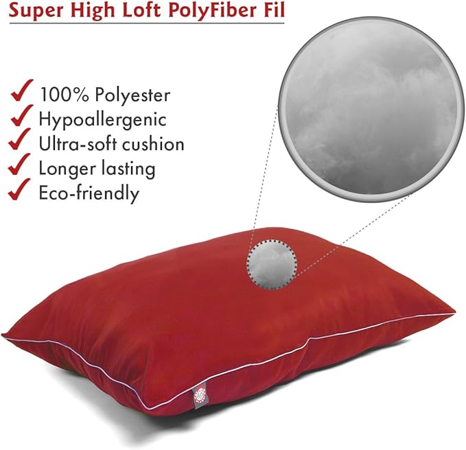 Majestic Pet Rectangle Large Dog Bed Washable – Non Slip Comfy Pet Bed – Dog Crate Bed Super Value Pillow Dog Bed – Dog Kennel Bed for Sleeping 46 x 35 Inch