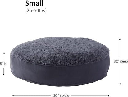 Happy Hounds Scout Deluxe Round Pillow Style Sherpa Dog Bed (30 x 30 in.),