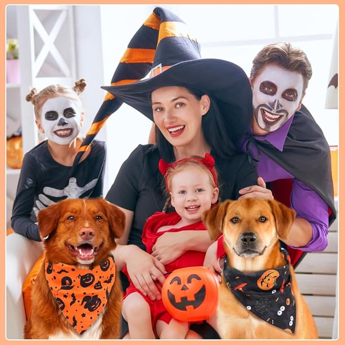 SZEE Halloween Dog Bandanas 2PCS Witch