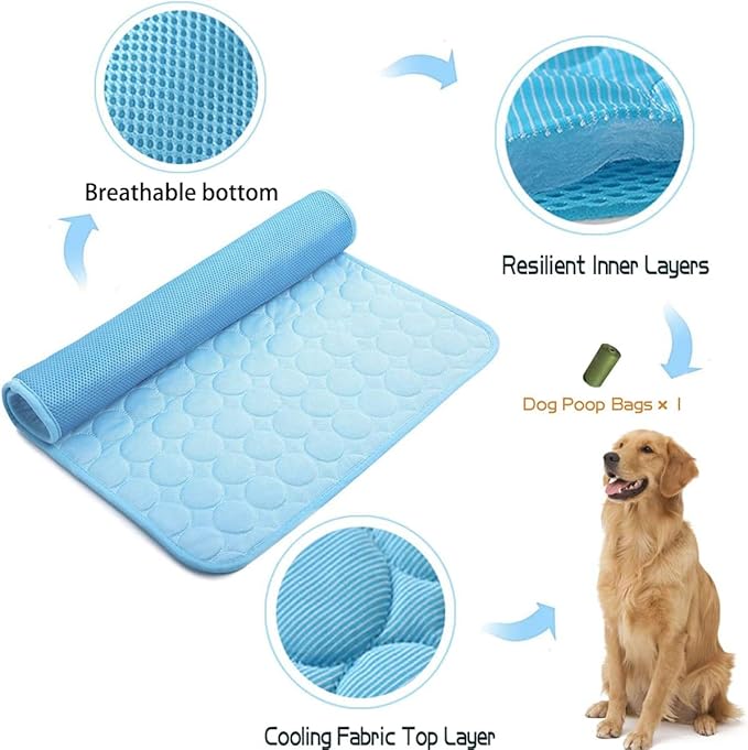 MICROCOSMOS Summer Cooling Mat & Sleeping Pad- Water Absorption Top 19" x 15")