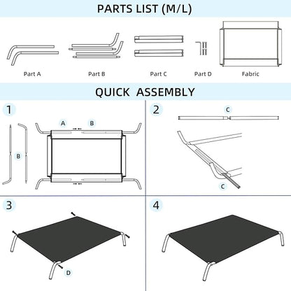 pettycare Elevated Outdoor Dog Bed 48"