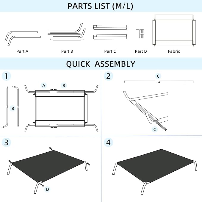 pettycare Elevated Outdoor Dog Bed 41''