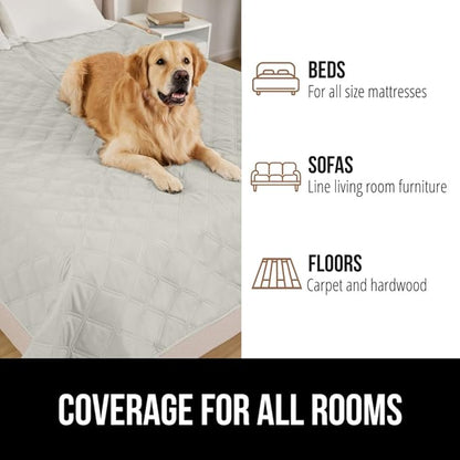 Gorilla Grip 100% Waterproof Dog Blanket 82x102, Pet Friendly Throw Essential for Large Pets, Dogs, Cats, Tear and Slip Resistant Leakproof Couch Cushion Bed Protector Cover for Indoor Furniture Taupe