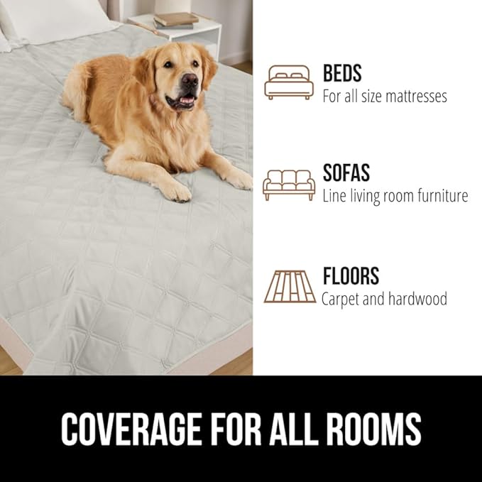 Gorilla Grip 100% Waterproof Dog Blanket 52x82, Pet Friendly Throw Essential for Medium Pets, Dogs, Cats, Tear and Slip Resistant Leakproof Couch Cushion Bed Protector Cover for Indoor Furniture Taupe