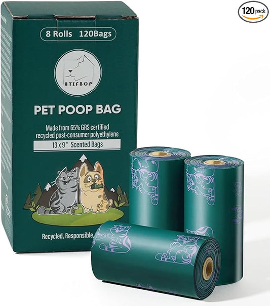 Dog Poop Bags Rolls 8 Refill 65% Recycled