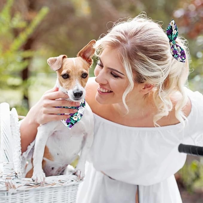 E-Clover Dog Bandanas & Matching Scrunchie Set Hawaii