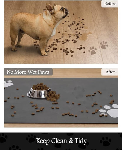 Pet Feeding Mat-Absorbent Dog Mat for Food and