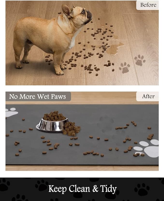 Pet Feeding Mat-Absorbent Dog Mat for Food and