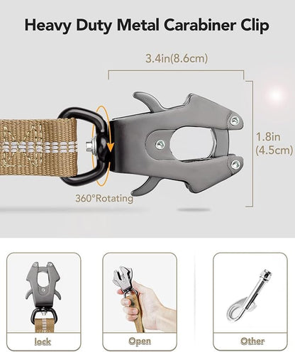 Joytale Tactical Dog Leash Heavy Duty 4-6FT Shock 2 Padded