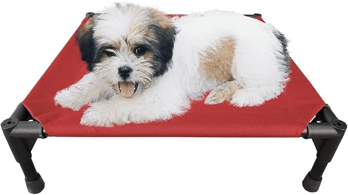 Love&go Elevated Dog Bed with Metal Frame Small-18.5x18.5x5.5 inch)