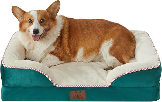 WNPETHOME Orthopedic Dog Beds for Large Size Dogs, Big Waterproof Dog Couch Bed with Washable Removable Cover, Medium Pet Bed Sofa with Sides