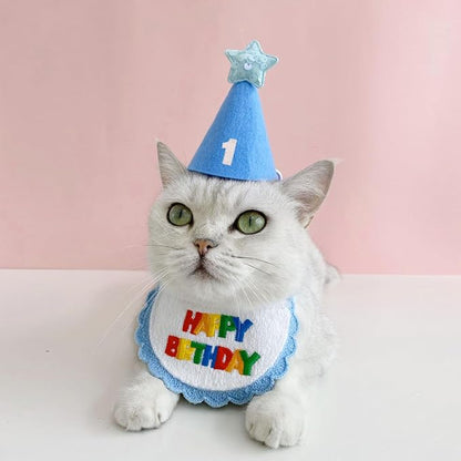 Dog Cat Birthday Party Supplies Outfit Bandana Bib