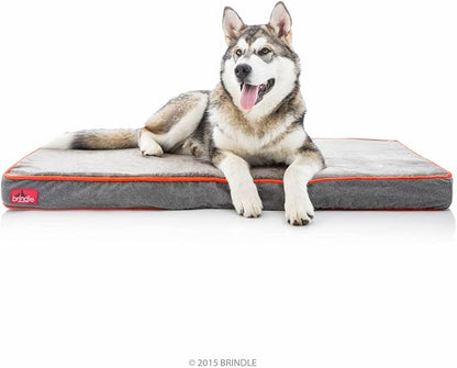 Brindle Waterproof Designer Memory Foam Pet Bed-Removable Machine Cover-4 Inch