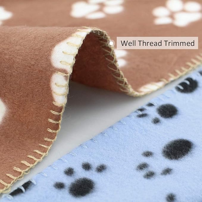 Comsmart Pet Blanket Dog Cat Soft Fleece Blankets Sleep Mat Pad Bed Cover with Paw Print for Kitten Puppy and Other Small Animals 6 Pack 24x28 Inches