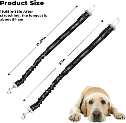 Dog Seat Belt 2PCS 19.7"-33"