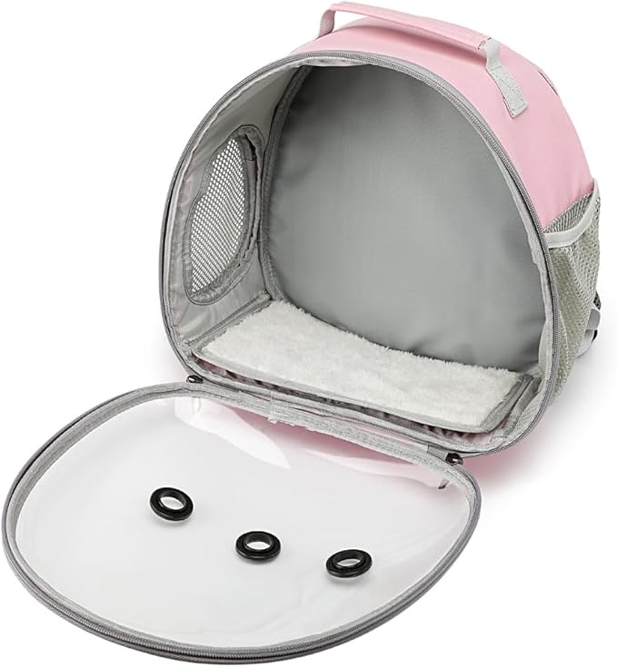 Small Animal Carrier Backpack Space Capsule Bubble Window Carrier Backpack for Lizard Guinea Pig (Pink)