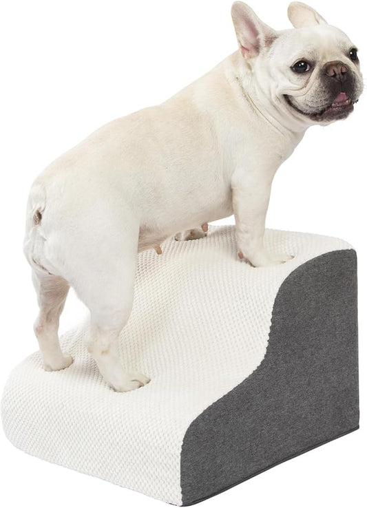 Pettycare Dog Stairs Ramp for High Beds and Couch 2 Steps,Beige