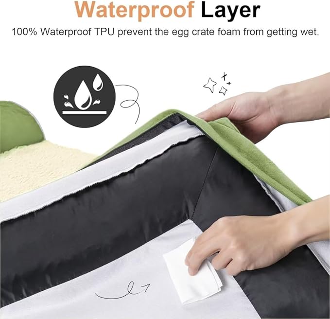 Large Dog Bed Orthopedic Washable: Beds Bolster XL Bed Big XLarge Dogs Egg Crate Foam Couch Sofa Waterproof with Removable Cover