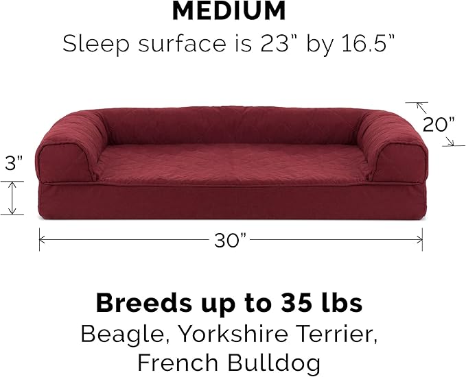 Furhaven Replacement Dog Bed Cover Quilted Sofa-Style