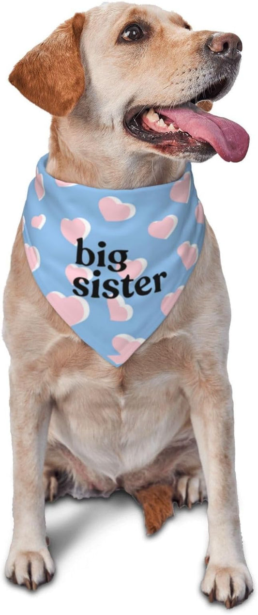Big Sister Dog Bandana,Baby Announcement Dog Bandana,Gender Reveal,Pet Scarf, Pet Accessories for Photo Props Accessories (Love)