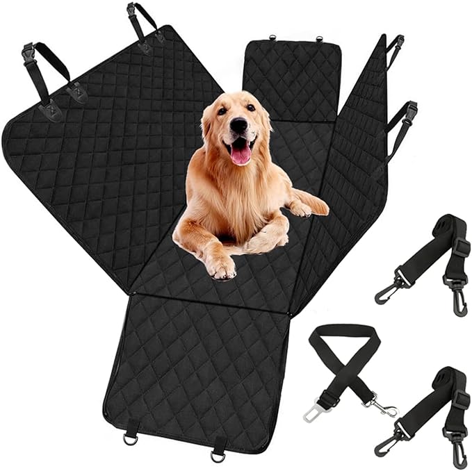 Dog Car Seat Cover for Back Seat Waterproof Car Seat Protector for Dogs with Side Flaps Scratchproof Dog Backseat Cover