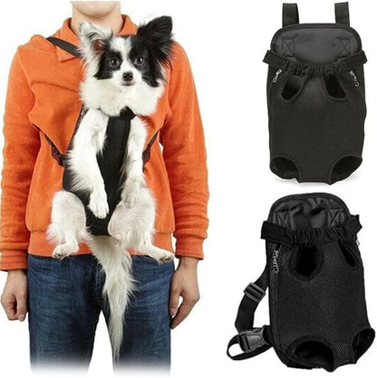 Pet Carrier Backpack Nylon Mesh Pet Puppy Adjustable Dog Cat Front Net Bag Tote Sling Carrier for Traveling Hiking Camping,Medium