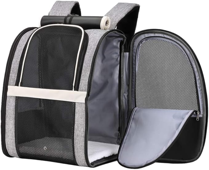 Texsens Pet Carrier Backpack with Window Blind for Small Cats Dogs, Ventilated Design, Safety Straps, Buckle Support, Collapsible, Designed for Travel, Hiking, Winter Outing, Outdoor, Go to Vet