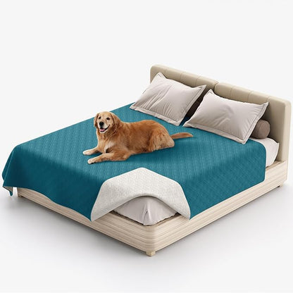 Water Resistant Dog Bed Cover Pet Blanket with Anti-Slip Back for Furniture Bed Couch Sofa (82x82 Inch,Deep Teal)