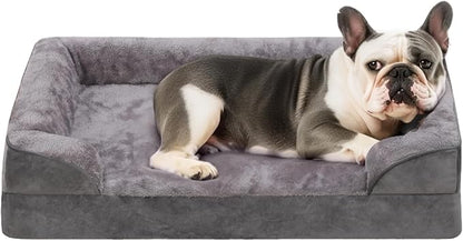 Orthopedic Dog Bed Medium Size Dog Waterproof Dog Beds with Sides Non-Slip Bottom Dog Couch Bed with Washable Removable Cover 35x22inch