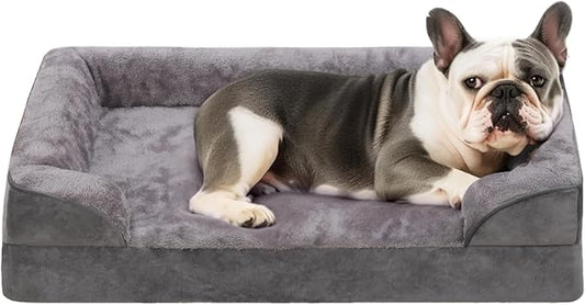 Orthopedic Dog Bed Medium Size Dog Waterproof Dog Beds with Sides Non-Slip Bottom Dog Couch Bed with Washable Removable Cover 35x22inch