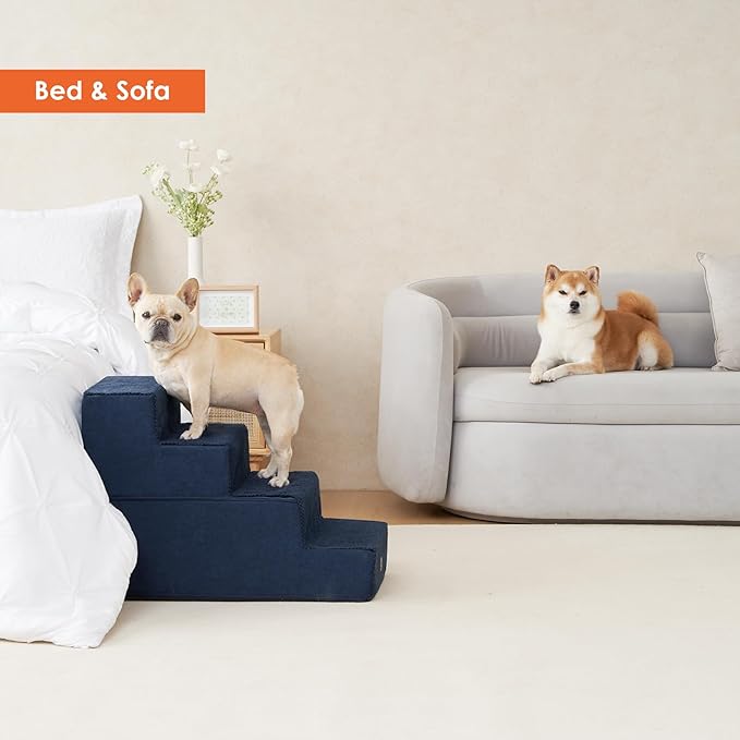 EHEYCIGA Dog Stairs for Bed 20”H 4-Step Extra