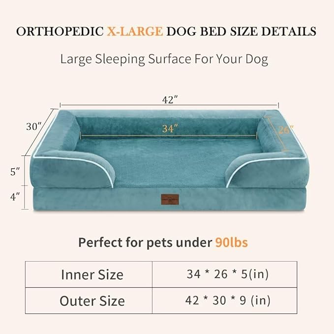 Orthopedic Foam XL Dog Beds Waterproof