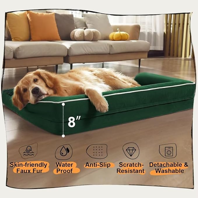 Large Dog Bed Orthopedic Washable: Beds Bolster