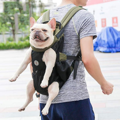 Dog Carrier Backpack, Pet Front Carrier Backpack Legs Out Dog Chest Carrier for Small Medium Dogs, Hands-Free Cat Backpack Carrier Dog Travel Backpack Airline Approved Hiking Bike Motorcycle