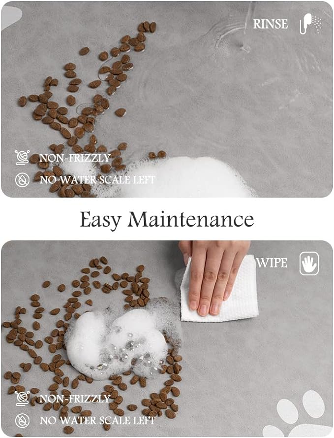 Pet Feeding Mat-Absorbent Dog Mat for Food and