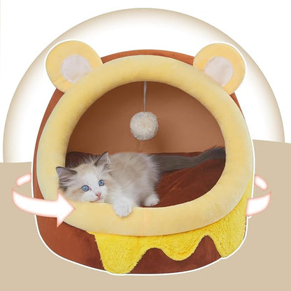 Jiupety Cute Cat Bed Honey Pot