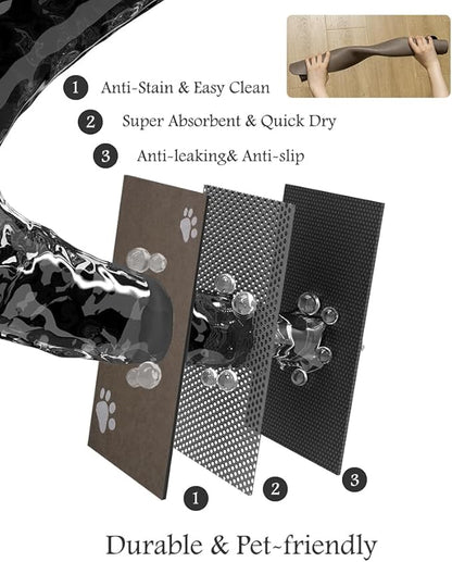 Pet Feeding Mat-Absorbent Dog Mat for Food and