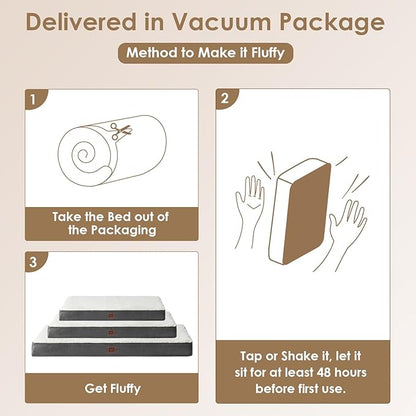 EHEYCIGA Orthopedic Dog Beds for Large Dogs with Removable Washable Cover 36x27