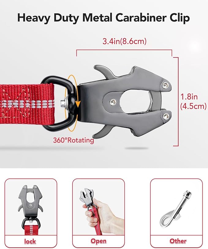 Joytale Tactical Dog Leash Heavy Duty 4-6FT Shock 2 Padded