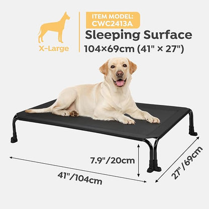 Veehoo Elevated Dog Bed 41" x 27", Black