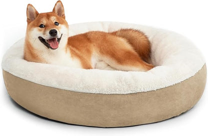 Love's cabin Round Donut Cat and Dog Cushion Bed 30in Pet