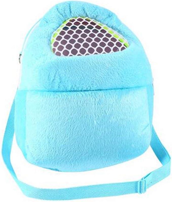 Yosoo Portable African Hedgehog Hamster Breathable Pet Dog Carrier Bags Handbags Puppy Cat Travel Backpack (S, White Mesh - Blue)