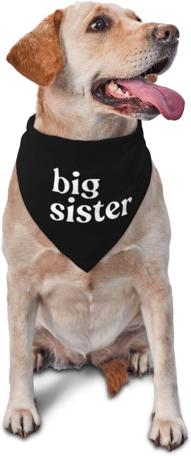 Big Sister Dog Bandana,Baby Announcement Dog Bandana,Gender Reveal,Pet Scarf, Pet Accessories for Photo Props Accessories (Black)