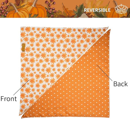 CROWNED BEAUTY Fall Dog Bandanas Reversible Large 2 Pack DB64-L