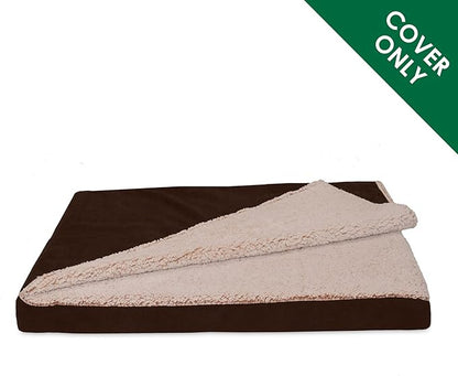 Furhaven Replacement Dog Bed Cover Berber & Suede Blanket Top Mattress