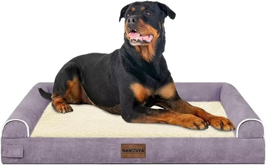 Large Dog Bed Orthopedic Washable: Beds Bolster XXL Bed Big XLarge Dogs Egg Crate Foam Sofa Couch Waterproof Removable Cover