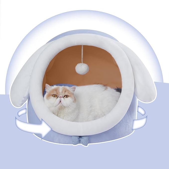 Jiupety Cat Bed for Indoor Cats，Soft Cozy Cat Bed Cave Fit for Many Cats and Puppy
