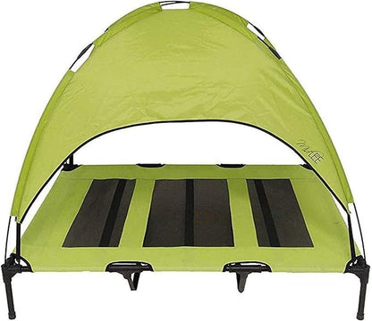 Midlee Green Dog Cot with Canopy (24" x 30")